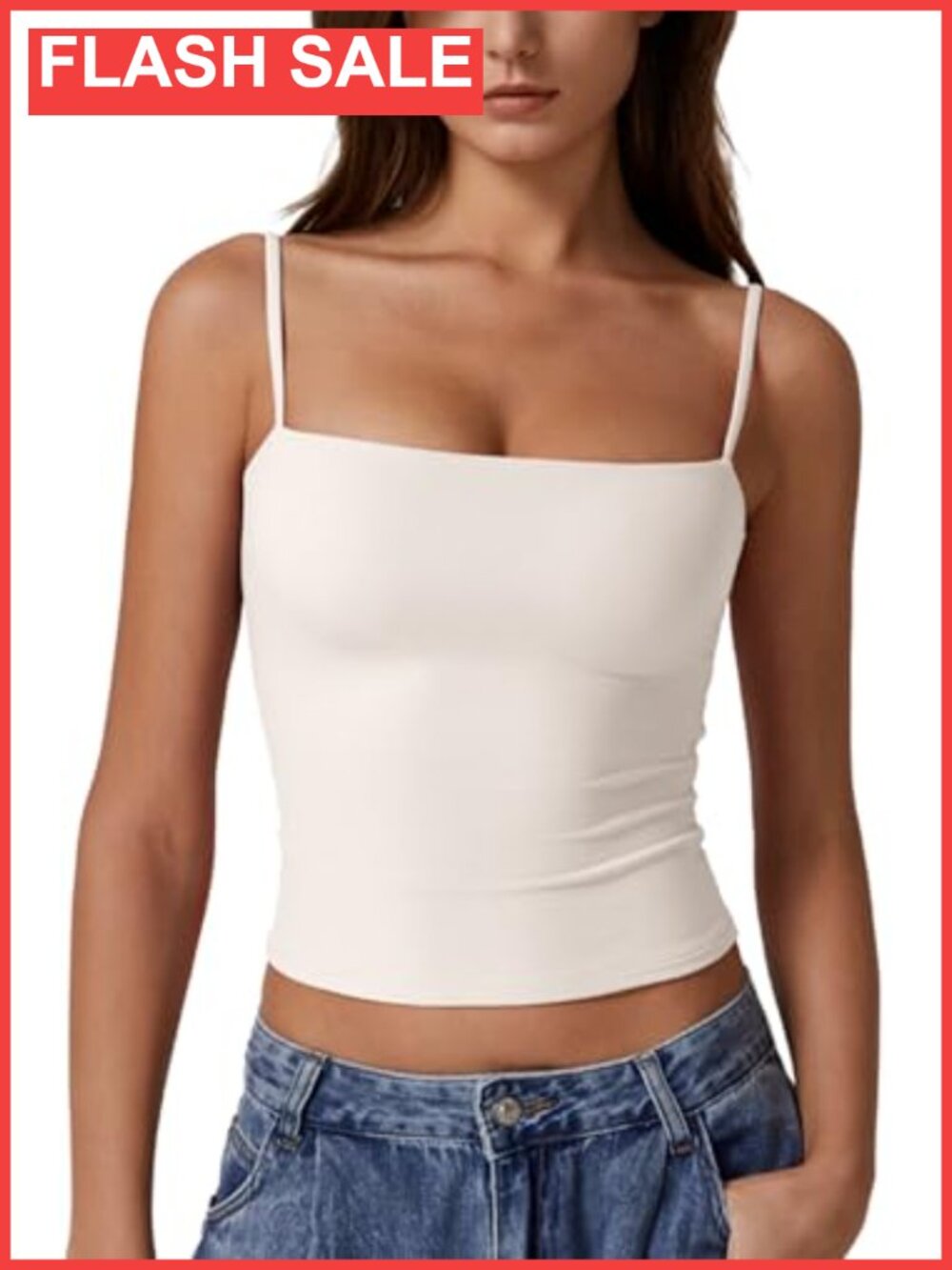 Double Lined Basic Tank Top Sleeveless Adjustable Spaghetti Strap Camisole